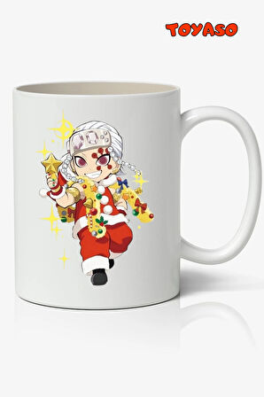 Tengen İblis Keser Demon Slayer Yılbaşı Christmas Anime Beyaz Kupa Bardak Sevgiliye Arkadaşa Hediye