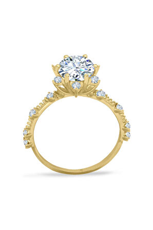 Sarı Altın Tektaş Tasarım Yüzük