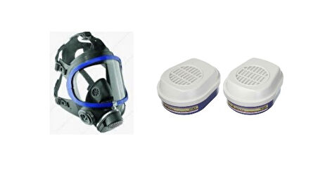 Drager X-Plore 5500  Tam Yüz Maskesi + A1b1e1k1 HG P3 R D Filtre 6738817