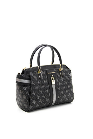 Kadın Omuz Çantası 1103-42965 SİLVER POLO  Kadın ÇANTASI M178 SİYAH PLATİN-MAT SİYAH