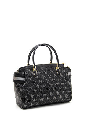 Kadın Omuz Çantası 1103-42965 SİLVER POLO  Kadın ÇANTASI M178 SİYAH PLATİN-MAT SİYAH