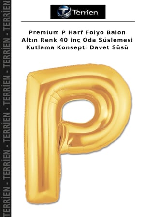 Premium P Harf Folyo Balon Altın Renk 40 inç Oda Süslemesi Kutlama Konsepti Davet Süsü