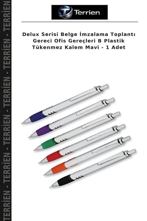 Delux Serisi Belge İmzalama Toplantı Gereci Ofis Gereçleri B Plastik Tükenmez Kalem Mavi - 1 Adet