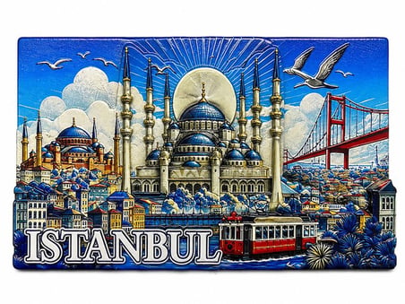 Küçük Hediyelik Hatıra Eşyası Ev Aksesuarı İstanbul Temalı Silikon Buzdolapı Süsü Magnet
