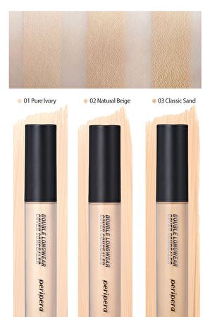 Güçlü Kapatma, Kalıcılık Sunan Concealer Peripera Double Longwear Cover Concealer(02 Natural Beige)