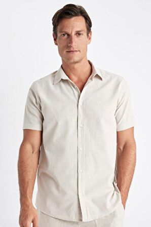 DeFacto Regular Fit Yazlık Polo Yaka Pamuklu Basic Düz Kısa Kollu Gömlek D1057AX24SMBG106