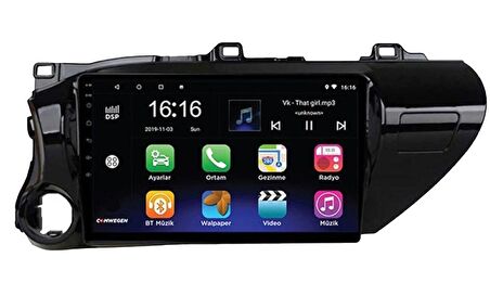 Toyota Hilux (2015-2020) Uyumlu Android Multimedya Sistemi – 8 Çekirdek İşlemci, 6GB RAM, 128GB Hafıza, CarPlay & Android Auto, Geri Görüş Kamerası