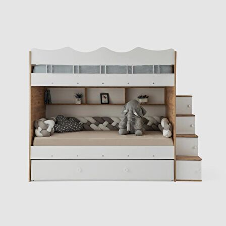 Bulut Yavrulu Ranza Beyaz & Ahşap Çelik Destekli %100 MDF