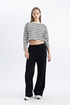 DeFacto Coool Loose Fit Çizgili Uzun Kollu Tişört C4400AX24SPWT32