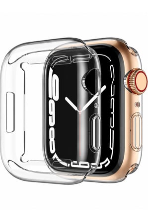 Apple Watch Series 10 / 11 42mm Uyumlu Yumuşak Şeffaf Kılıf Kasa Ve Ekran Koruyucu 360 Tam Koruma Kapak