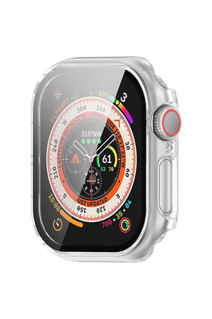 Apple Watch 11-10 42mm Uyumlu SARARMAZ Şeffaf Sert Kasa ve Ekran Koruyucu