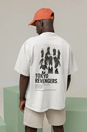 Tokyo Revengers Baskılı Unisex Tişört, Oversize Anime Tişört
