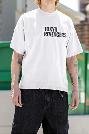 Tokyo Revengers Baskılı Unisex Tişört, Oversize Anime Tişört