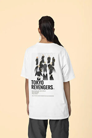 Tokyo Revengers Baskılı Unisex Tişört, Oversize Anime Tişört