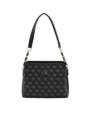 Kadın Omuz Çantası 937-43000 SİLVER POLO ÇAPRAZ Kadın ÇANTASI M178 SİYAH PLATİN-MAT SİYAH