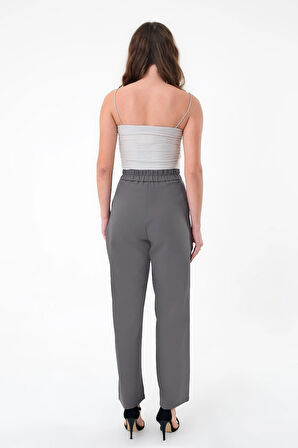 Kadın Antrasit Kore Model Palazzo Pantolon