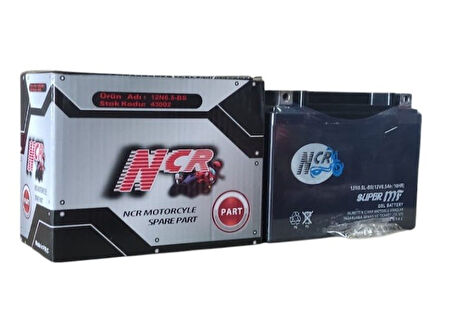 NCR 12N6.5L-BS  6.5AMPER  MOTOSİKLET AKÜSÜ EBATLAR: 138*65*100 mm