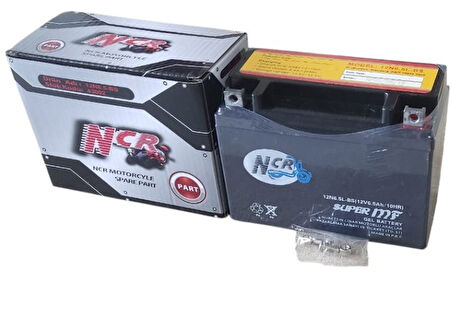 NCR 12N6.5L-BS  6.5AMPER  MOTOSİKLET AKÜSÜ EBATLAR: 138*65*100 mm