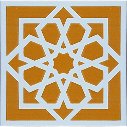 Armada Çini 20x20 Cm SP 101 Sarı Türk Yıldızı Kütahya İznik Çini Karo