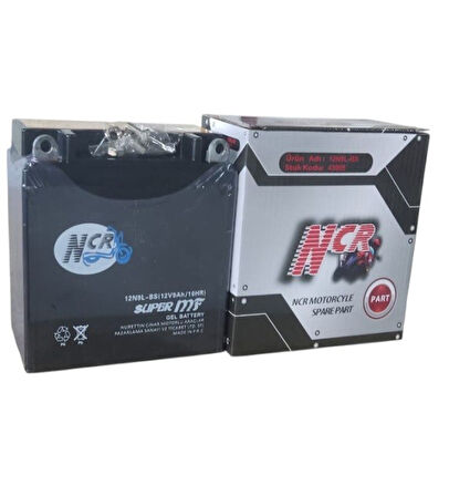 NCR 12V 9 AMPER (12N9L - BS - RUS - JAWA - MZ) MOTOSİKLET AKÜSÜ EBATLAR: 137x76x134mm