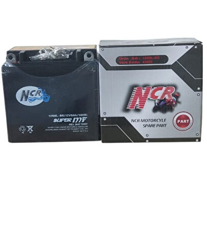 NCR 12V 9 AMPER (12N9L - BS - RUS - JAWA - MZ) MOTOSİKLET AKÜSÜ EBATLAR: 137x76x134mm