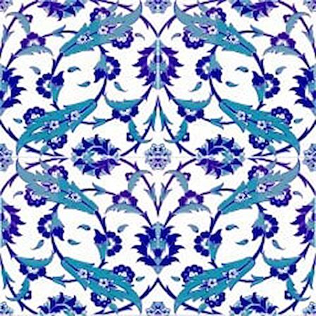 Armada Çini 20x20 Cm Ac 32 Selçuklu Mavi Beyaz Kütahya Çini Karo