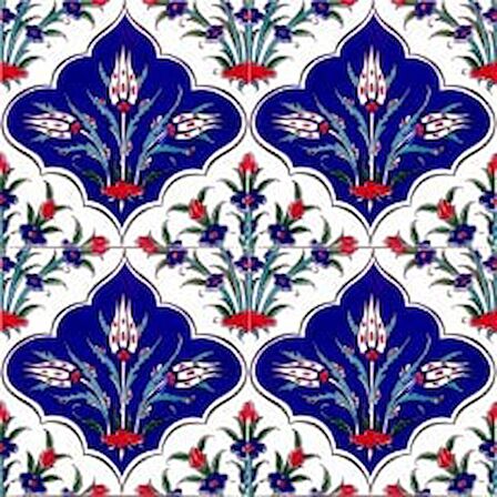 Armada Çini 20x20 Cm Ac 45 Kütahya Çinisi İznik Desenli Çini Karo