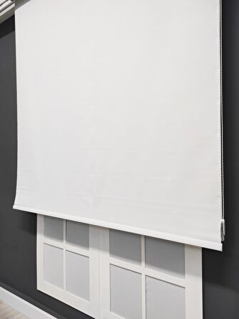 Beyaz Işık Geçirmeyen Blackout Stor Perde  Beyaz-170 x 200