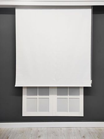 Beyaz Işık Geçirmeyen Blackout Stor Perde  Beyaz-170 x 200