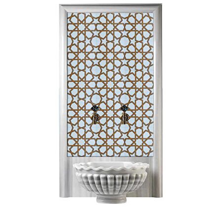 Armada Çini 60x100 Cm SP 89-v Sarı Beyaz Serigraf Türk Hamamı Pano