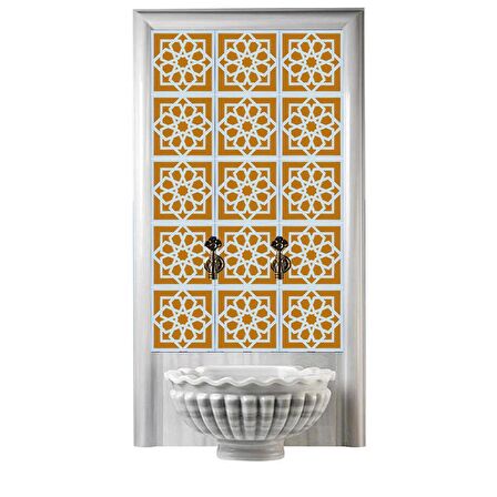 Armada Çini 60x100 Cm SP 101 Sarı Serigraf Türk Hamamı Pano