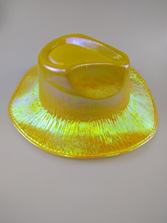 KOVBOY ŞAPKASI HOLOGRAMLI SARI