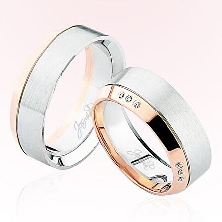 Rose Beyaz Altın Alyans 4302