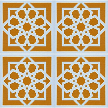 Armada Çini 20x20 Cm SP 101 Sarı Türk Yıldızı Kütahya İznik Çini Karo