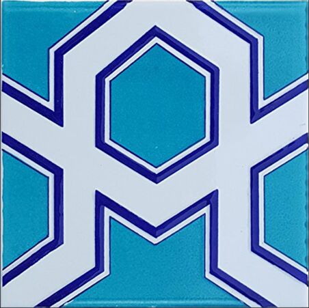 Armada Çini 20x20 Cm SP 98-v Yıldız Desenli Kütahya İznik Çini Karo