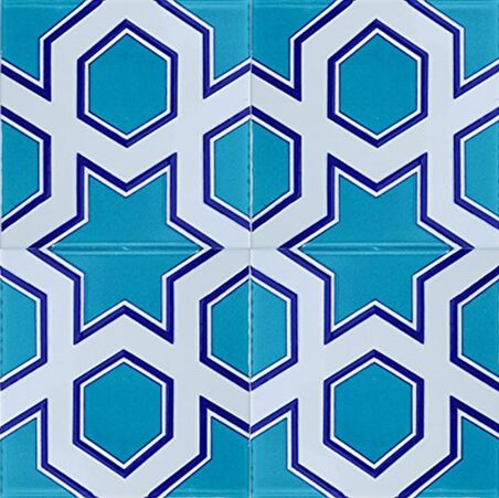 Armada Çini 20x20 Cm SP 98-v Yıldız Desenli Kütahya İznik Çini Karo
