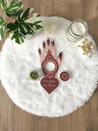 Pamuğum Atelier Mandala Tasarım Kartlı 5 ml Kına Dolgulu Kına Hediyelik (15 Adet)