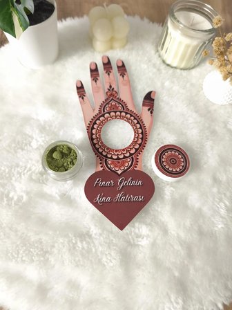Pamuğum Atelier Mandala Tasarım Kartlı 5 ml Kına Dolgulu Kına Hediyelik (15 Adet)