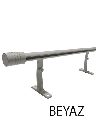 20 mm Kornişli Dekoratif Alüminyum Tek Raylı Rustik  Perde Askısı