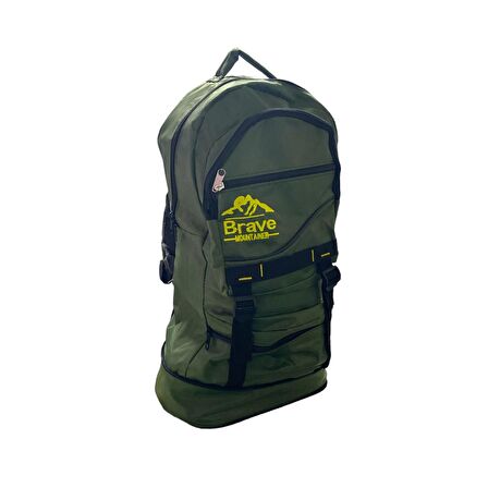Gülce Körüklü Dağcı Sırt Çantası 65 Litre Kapasiteli Kamp Çantası - Haki Kod:1453