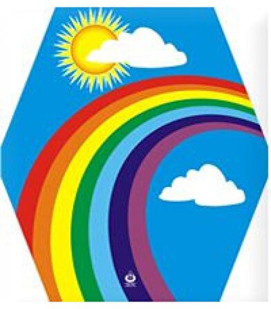 Klasik Uçurtma Çıtalı Altıgen Uçurtma Gökkuşağı Rainbow