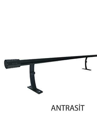 20 mm Kornişli Dekoratif Alüminyum Tek Raylı Rustik  Perde Askısı