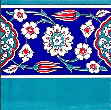 Armada Çini 20x20 Cm KS 24 Osmanlı Çiçek Desen Seramik Çini Bordür