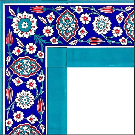 Armada Çini 20x20 Cm KS 24 Osmanlı Çiçek Desen Seramik Çini Bordür