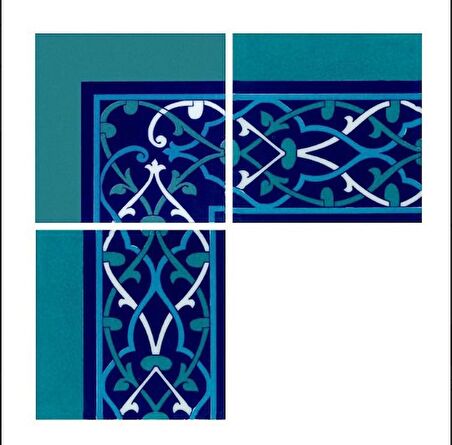 Armada Çini 20x20 Cm KS 61 Selçuklu Desenli Seramik Çini Bordür