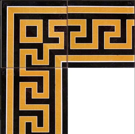 Armada Çini 20x20 cm KS 71 Zincir Desen Kütahya İznik Çini Bordür