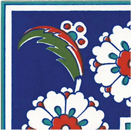 Armada Çini 10x10 cm KSK 12 İznik Desenli Çini Bordür Köşesi