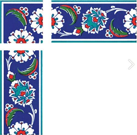 Armada Çini 10x10 cm KSK 12 İznik Desenli Çini Bordür Köşesi