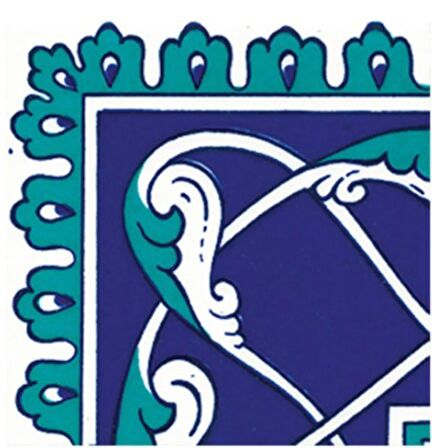 Armada Çini 10x10 cm KSK 44 Klasik Rumi Desenli Çini Bordür Köşesi