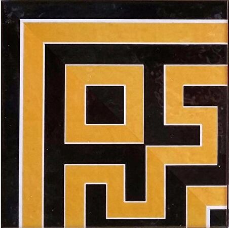 Armada Çini 20x20 cm KSK 71 Zincir Desenli İznik Çini Bordür Köşesi